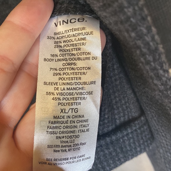 NWT VINCE men’s houndstooth blazer in Coastal/Heather XL - Picture 10 of 13